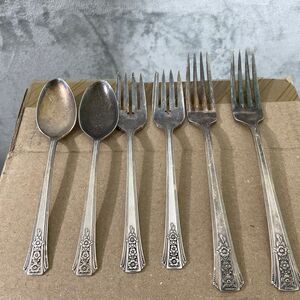 Tudor Plate ONEIDA Community Silverplate Dinner salad FORKS & SPOONS lot of 6 pc